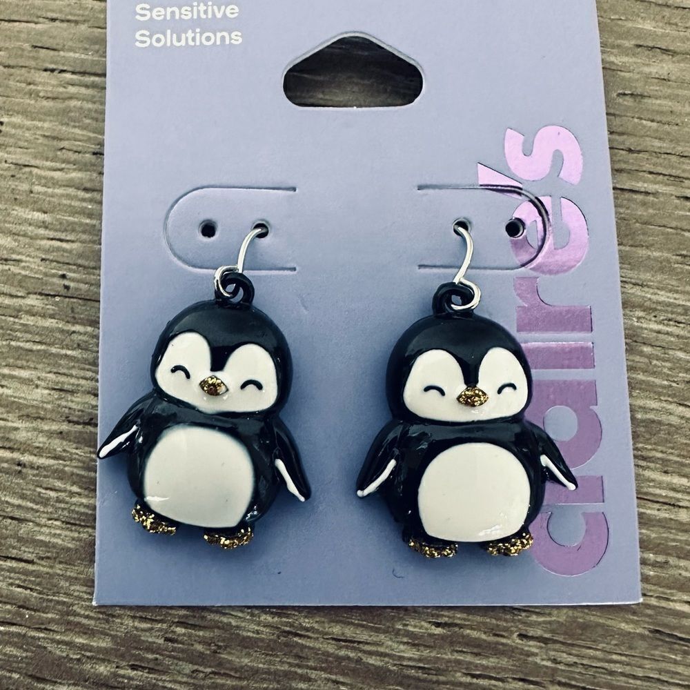 Holiday Penguin Festive Christmas Earrings Claire’s